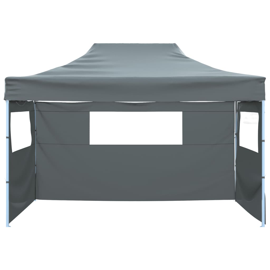 Professional Folding Party Tent with 3 Sidewalls 3x4 m Steel Anthracite