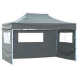 Professional Folding Party Tent with 4 Sidewalls 3x4 m Steel Anthracite