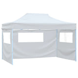 Professional Folding Party Tent with 3 Sidewalls 3x4 m Steel White