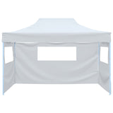 Professional Folding Party Tent with 3 Sidewalls 3x4 m Steel White