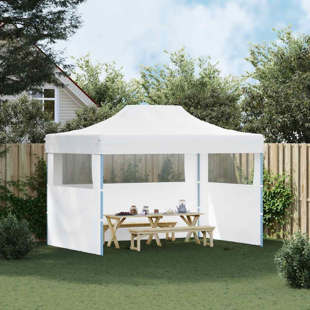 Professional Folding Party Tent with 3 Sidewalls 280x410x315 cm Steel White