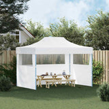 Professional Folding Party Tent with 3 Sidewalls 280x410x315 cm Steel White