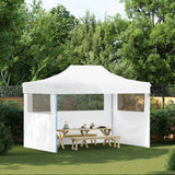 Professional Folding Party Tent with 3 Sidewalls 280x410x315 cm Steel White