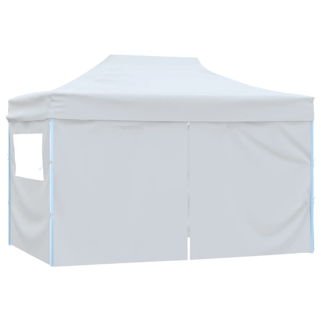 Professional Folding Party Tent with 4 Sidewalls 3x4 m Steel White