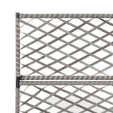 Trellis Raised Bed with 3 Pots 83x30x130 cm Poly Rattan Grey