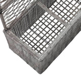 Trellis Raised Bed with 3 Pots 83x30x130 cm Poly Rattan Grey