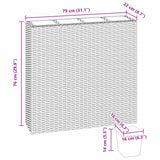 Garden Raised Bed with 4 Pots 2 pcs Poly Rattan Brown(2x41085)