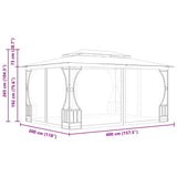 Gazebo with Nets 300x400x265 cm Cream