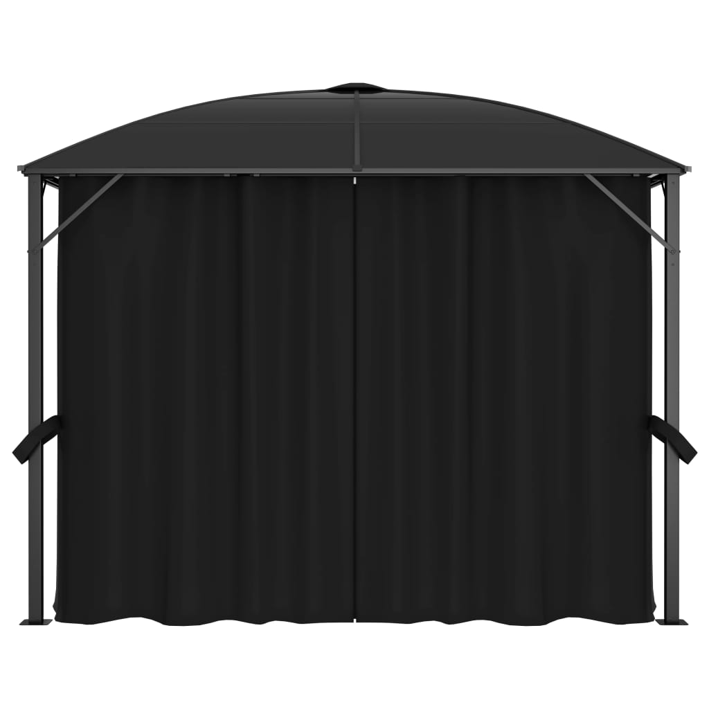 Gazebo with Curtains 300x300x265 cm Anthracite