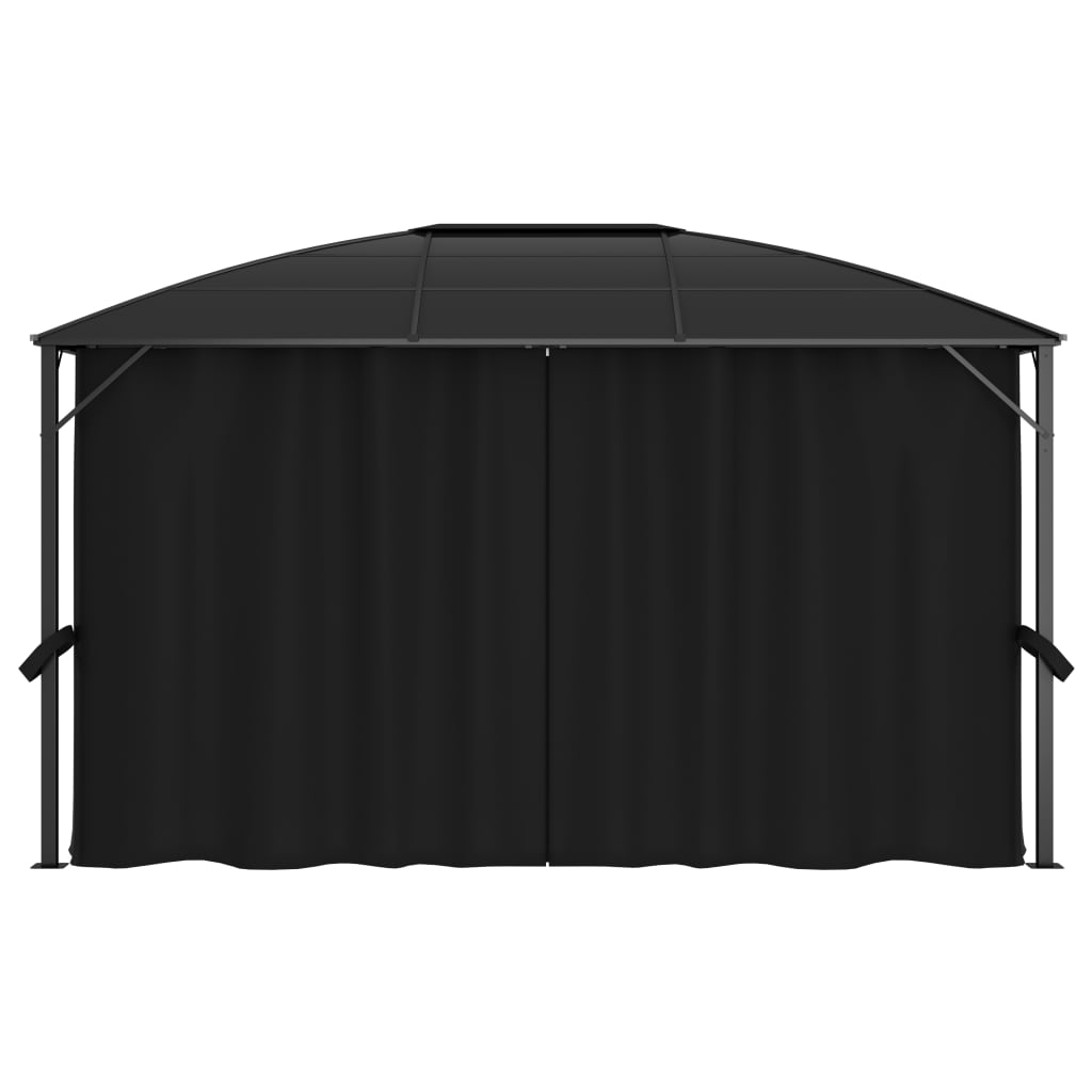 Gazebo with Curtains 400x300x265 cm Anthracite