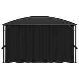 Gazebo with Curtains 400x300x265 cm Anthracite