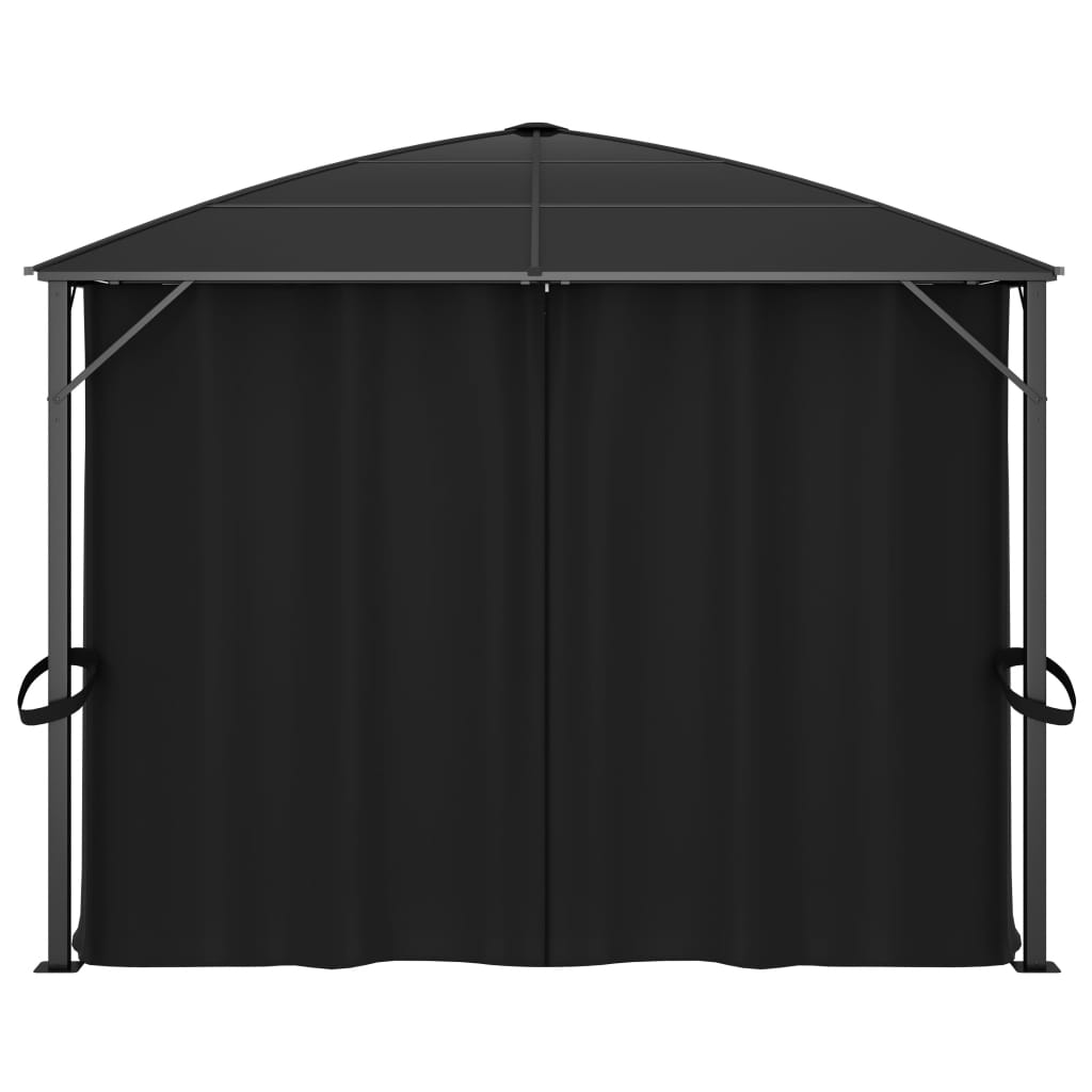 Gazebo with Curtains 400x300x265 cm Anthracite