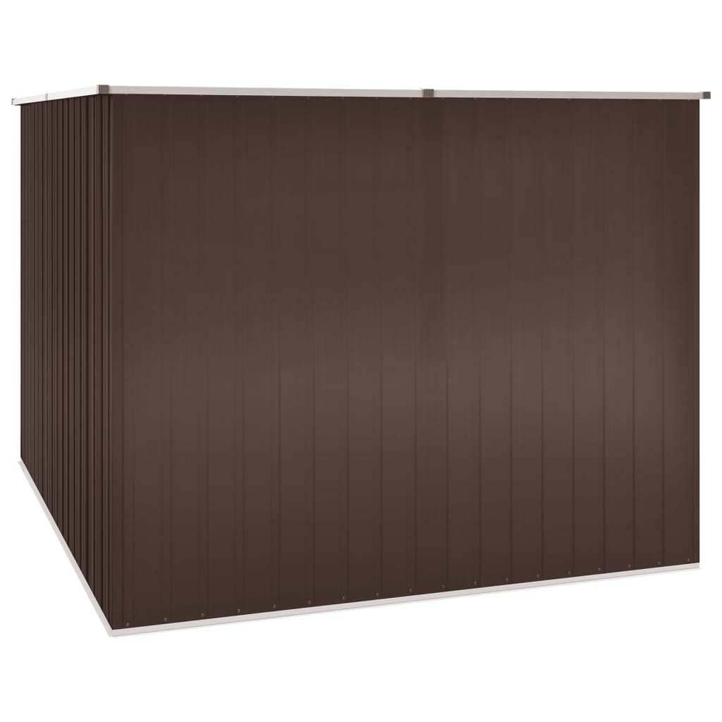 Garden Shed Brown 195x198x159 cm Galvanised Steel