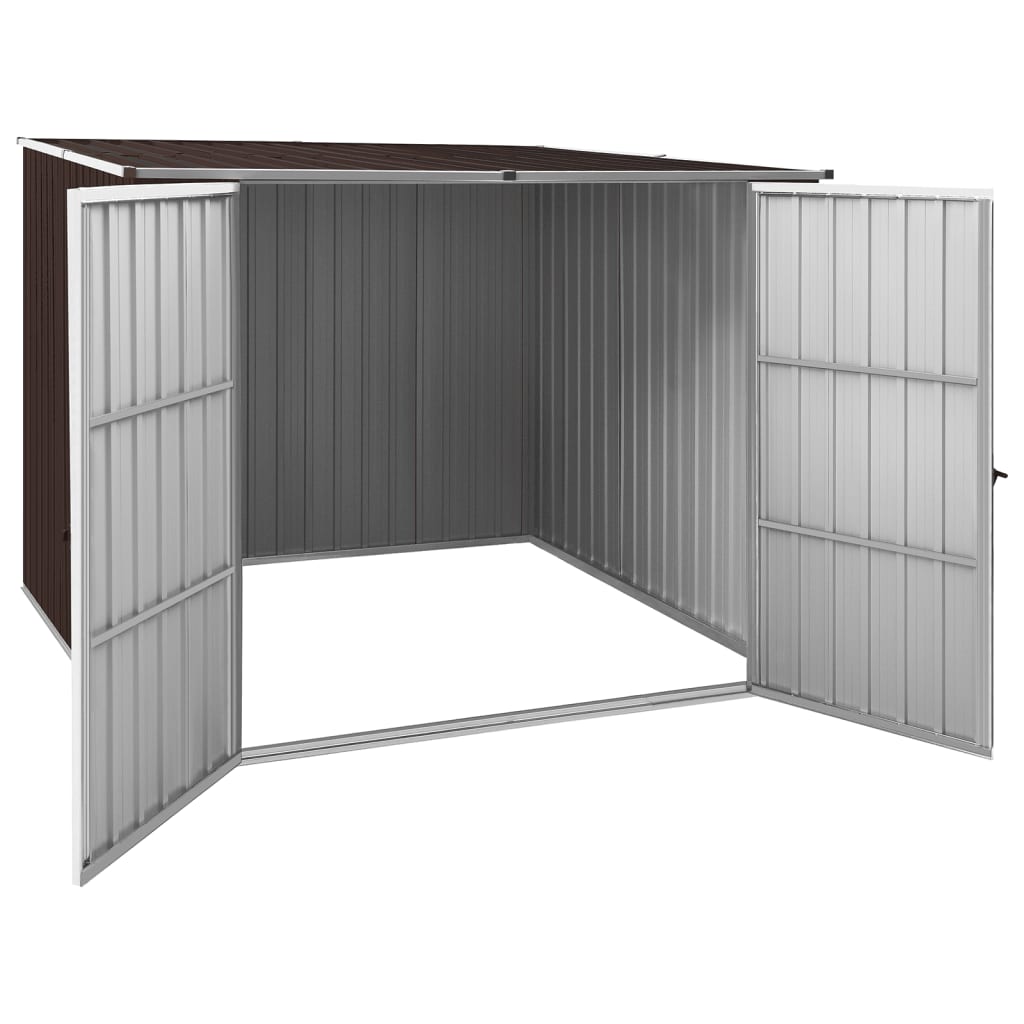 Garden Shed Brown 195x198x159 cm Galvanised Steel