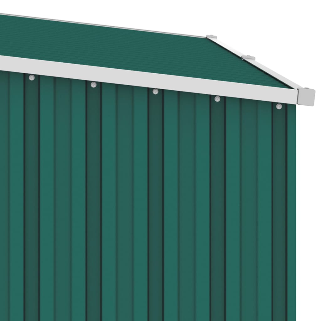 Garden Firewood Shed Green 245x98x159 cm Galvanised Steel