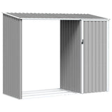 Garden Firewood Shed Grey 245x98x159 cm Galvanised Steel