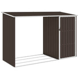 Garden Firewood Shed Brown 245x98x159 cm Galvanised Steel