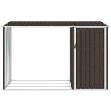 Garden Firewood Shed Brown 245x98x159 cm Galvanised Steel