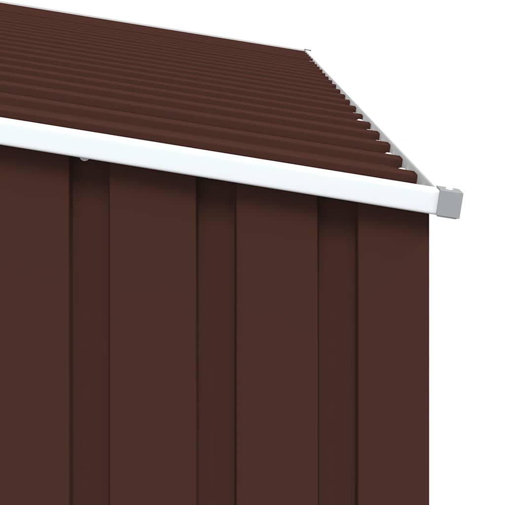 Garden Firewood Shed Brown 245x98x159 cm Galvanised Steel