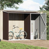 Garden Firewood Shed Brown 245x98x159 cm Galvanised Steel