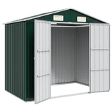 Garden Shed Green 205x129x183 cm Galvanised Steel
