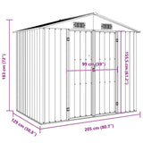 Garden Shed Green 205x129x183 cm Galvanised Steel