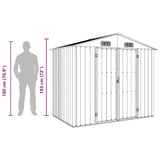 Garden Shed Green 205x129x183 cm Galvanised Steel