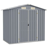 Garden Shed Grey 205x129x183 cm Galvanised Steel