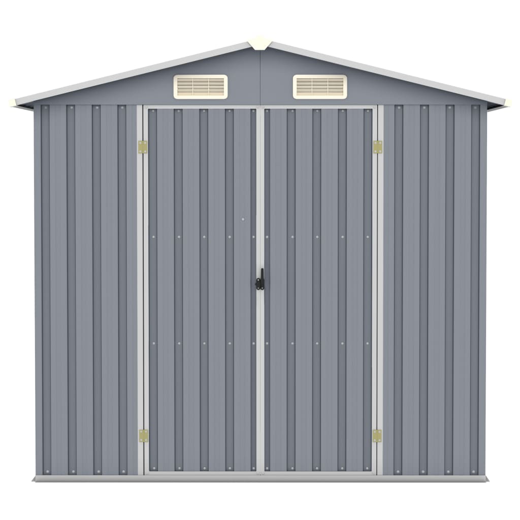 Garden Shed Grey 205x129x183 cm Galvanised Steel