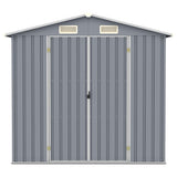 Garden Shed Grey 205x129x183 cm Galvanised Steel