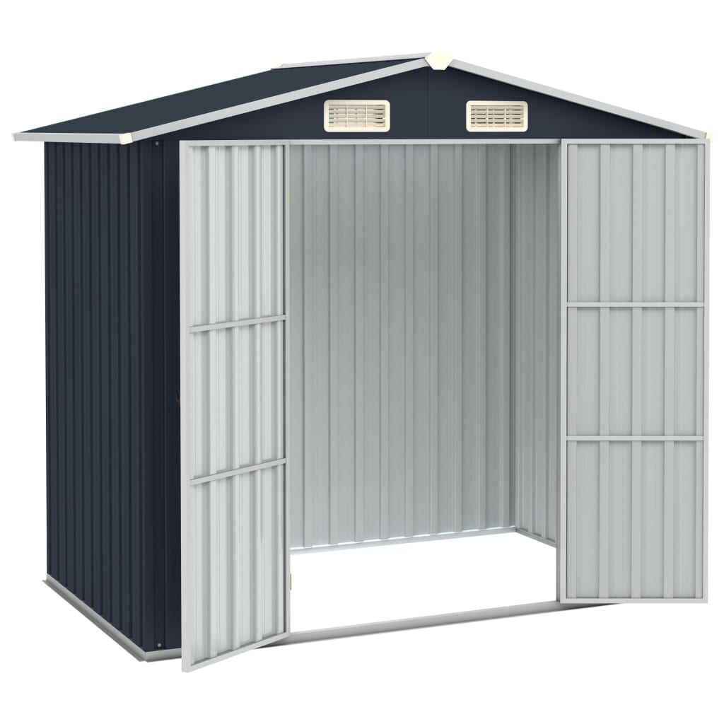 Garden Shed Anthracite 205x129x183 cm Galvanised Steel