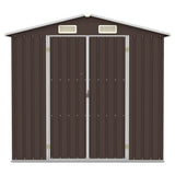 Garden Shed Brown 205x129x183 cm Galvanised Steel