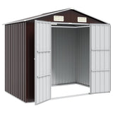 Garden Shed Brown 205x129x183 cm Galvanised Steel