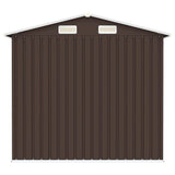 Garden Shed Brown 205x129x183 cm Galvanised Steel