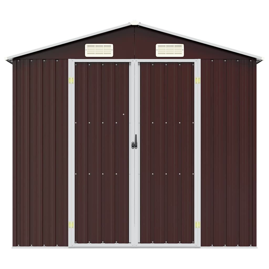 Garden Shed Brown 205x129x183 cm Galvanised Steel