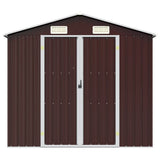 Garden Shed Brown 205x129x183 cm Galvanised Steel