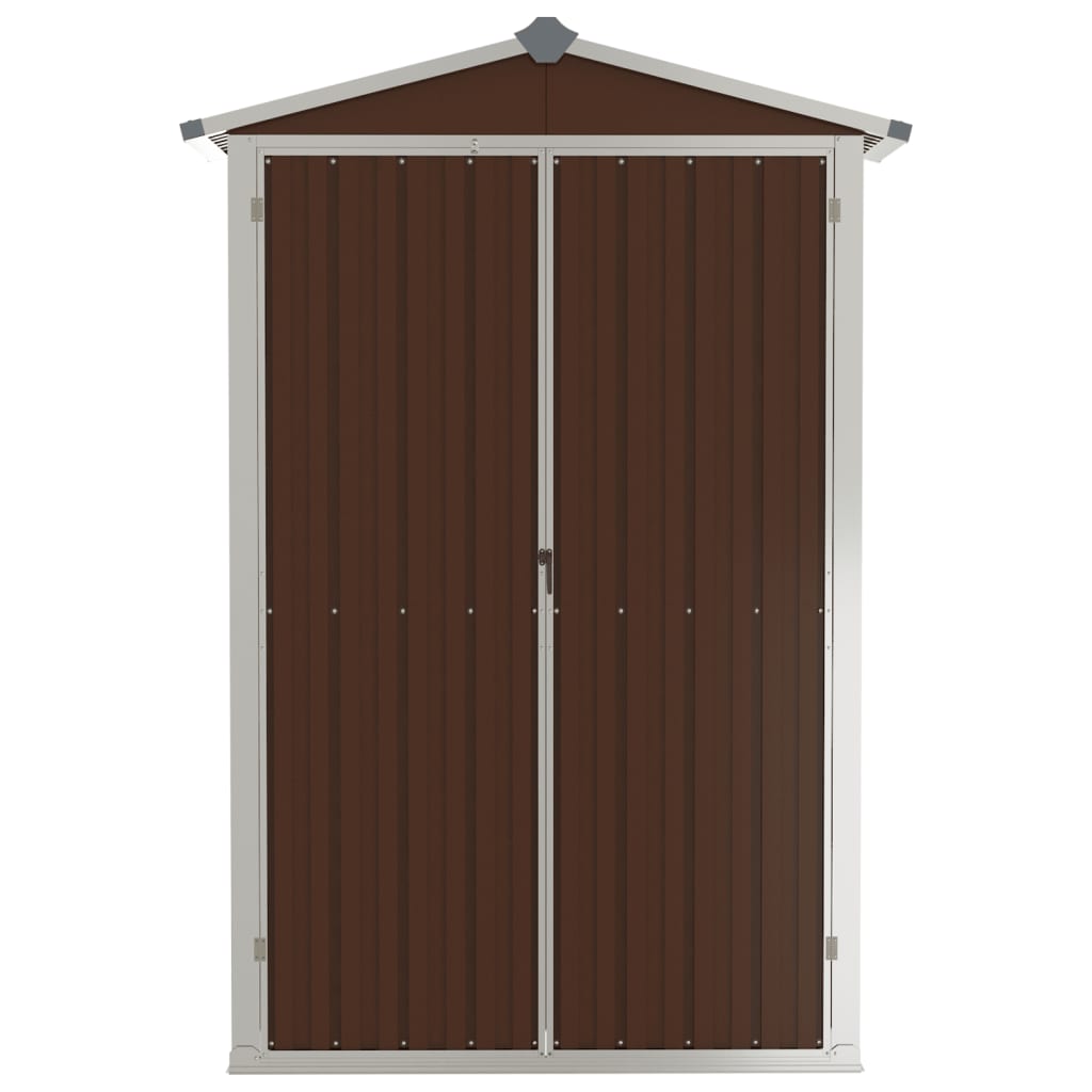 Garden Shed Brown 116x45x175 cm Galvanised Steel