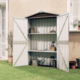 Garden Shed Brown 116x45x175 cm Galvanised Steel