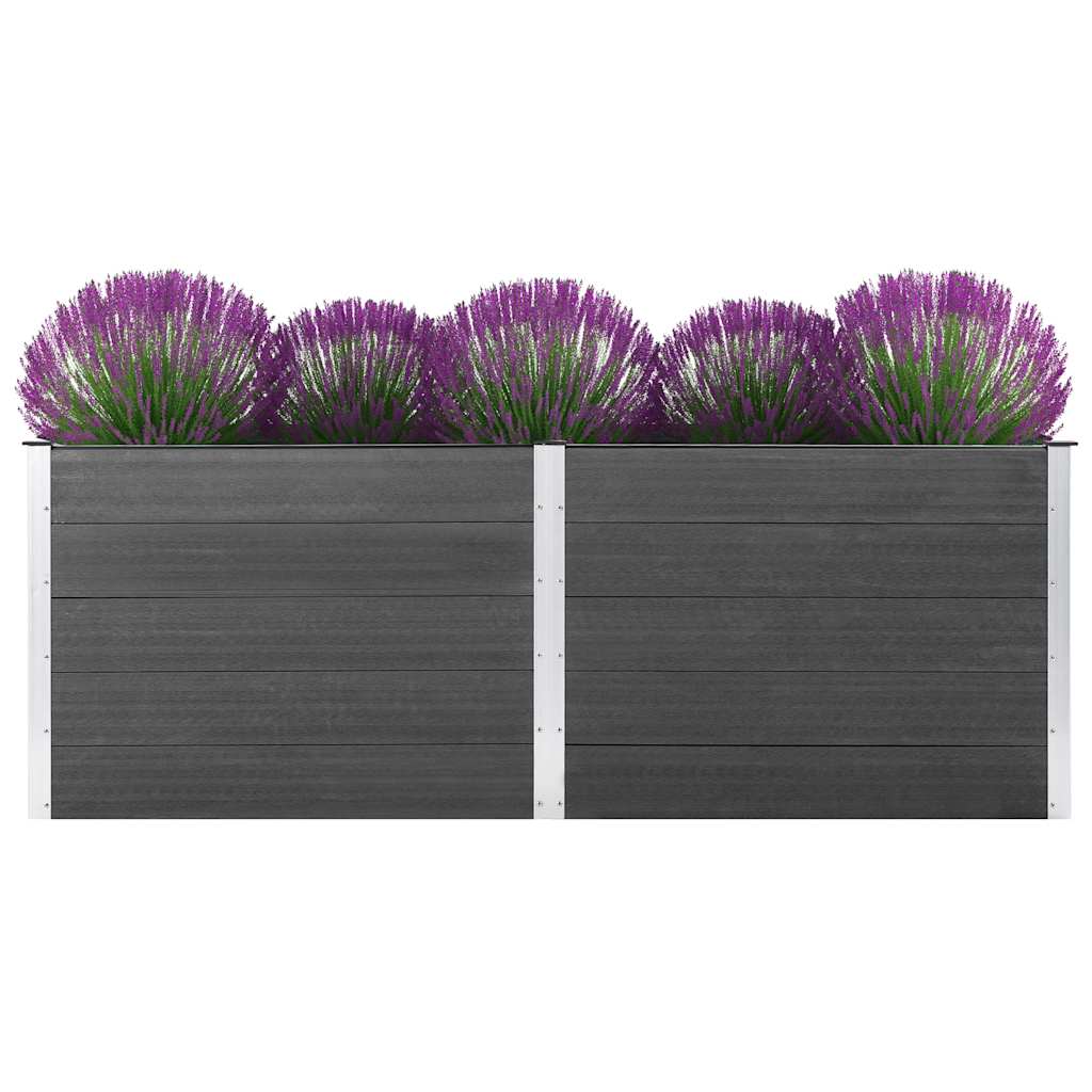 Garden Raised Bed 250x100x91 cm WPC Grey