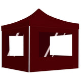 Professional Folding Party Tent with Walls Aluminium 2x2 m Bordeaux