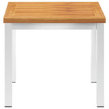 Garden Side Table 45x45x38 cm Solid Acacia Wood and Stainless Steel