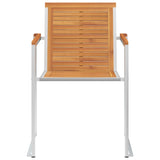 Garden Chairs 2 pcs Solid Acacia Wood and Stainless Steel