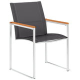 Garden Chairs 4 pcs Textilene and Stainless Steel Grey