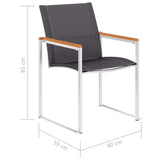 Garden Chairs 4 pcs Textilene and Stainless Steel Grey