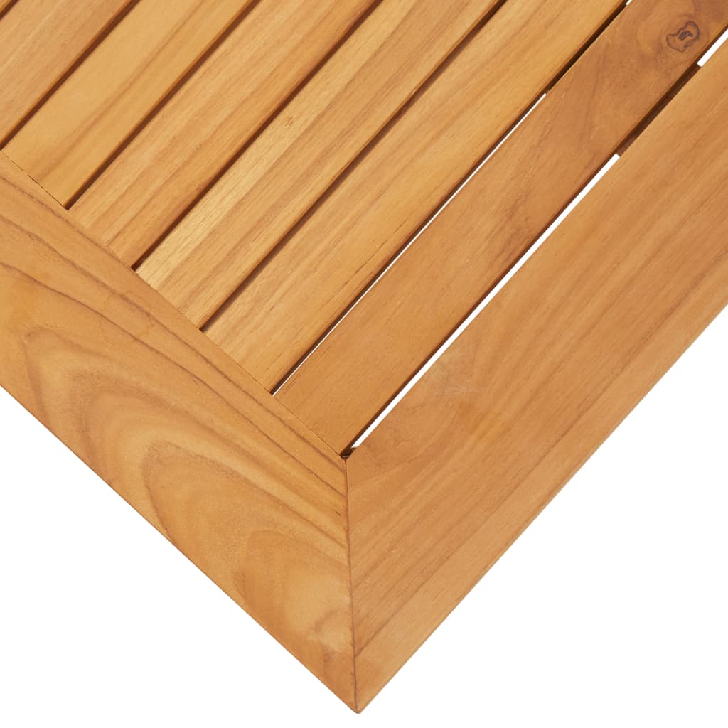 Garden Side Table 45x45x38 cm Solid Teak Wood and Stainless Steel