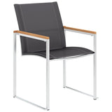 Garden Chairs 2 pcs Textilene and Stainless Steel Grey