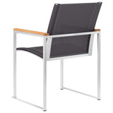 Garden Chairs 2 pcs Textilene and Stainless Steel Grey