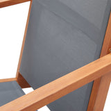 Garden Lounge Chair Grey Solid Eucalyptus Wood and Textilene