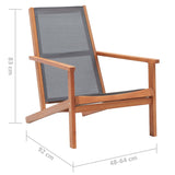 Garden Lounge Chair Grey Solid Eucalyptus Wood and Textilene