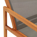 Garden Lounge Chair Grey Solid Eucalyptus Wood and Textilene